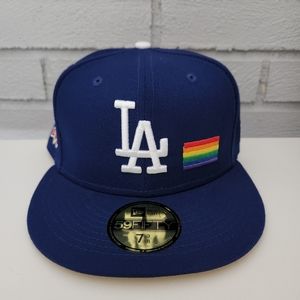 New Era Los Angeles Dodgers Pride Flag Patch 59FIFTY FITTED Hat  Size 7 3/8